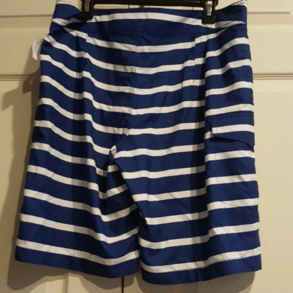 NWT Old Navy Mens Blue & White Swimming Trunks Sz L
